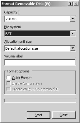 formatting SD Card